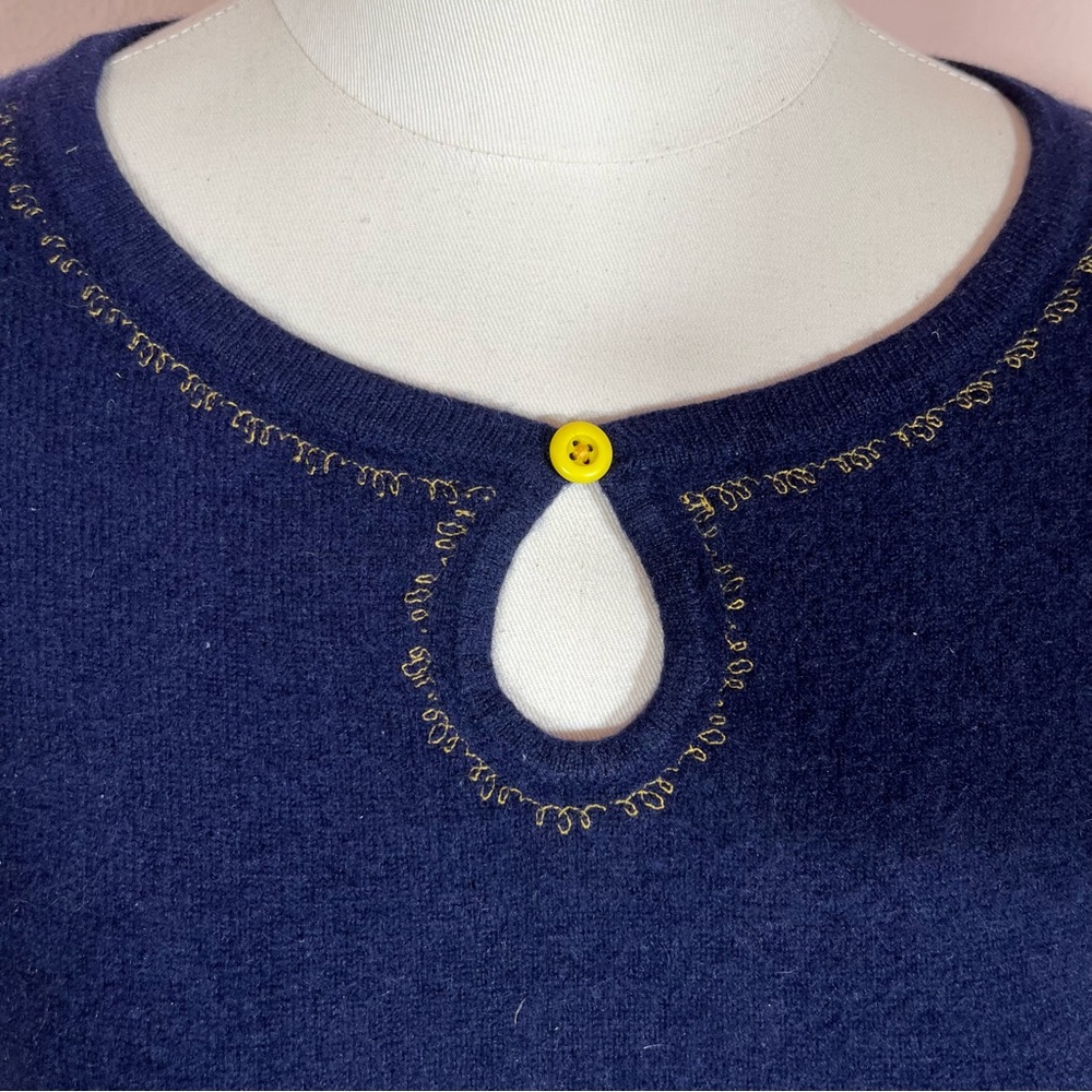 Vintage 90 Y2k Pearl Blue Cottagecore Cashmere feminine Croquet Girl Sweater - Picture 4 of 16